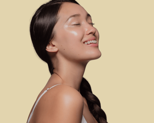 woman who has just had a skin rejuvenation treatment